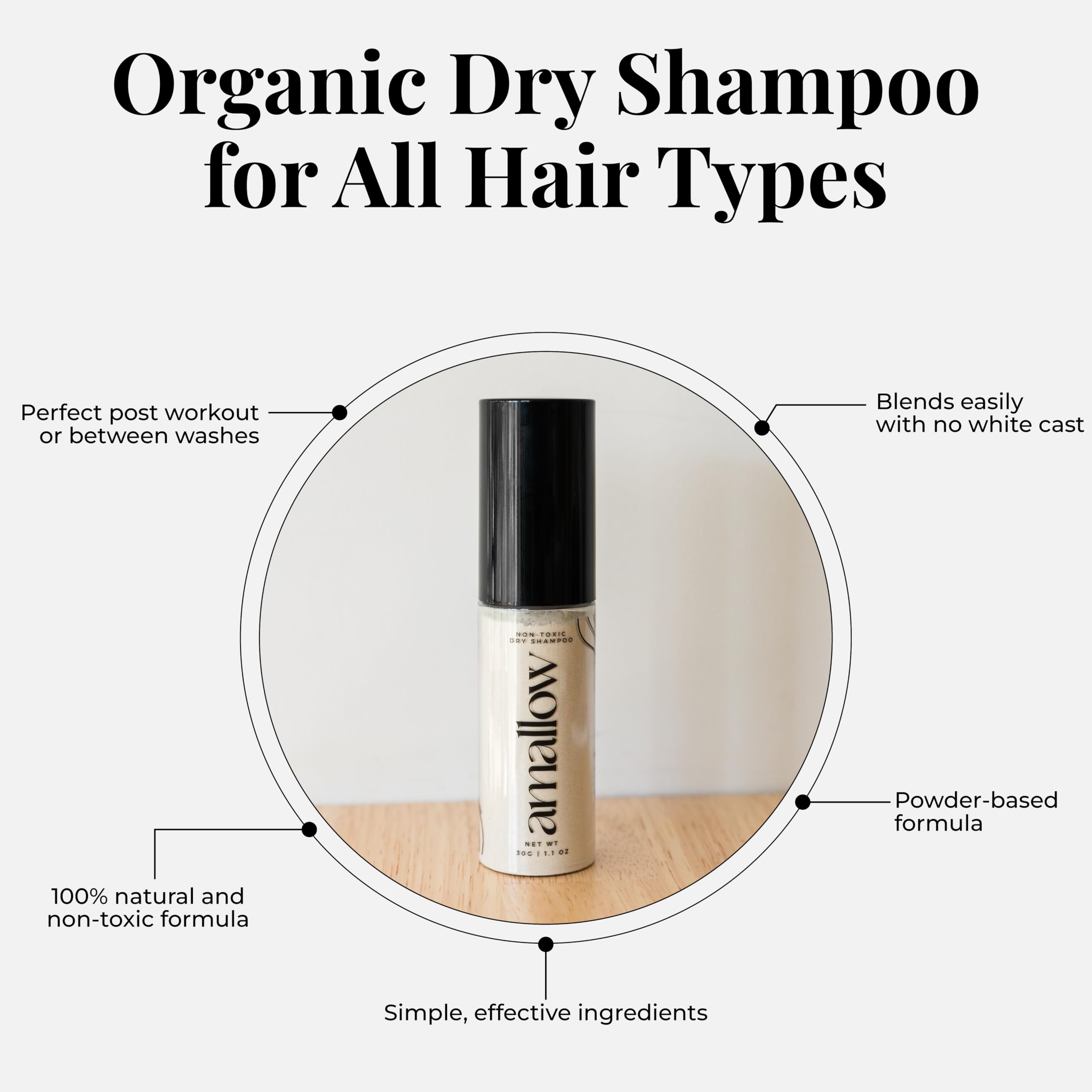 Amallow dry shampoo powder lavender scent provides a light, fresh fragrance.
