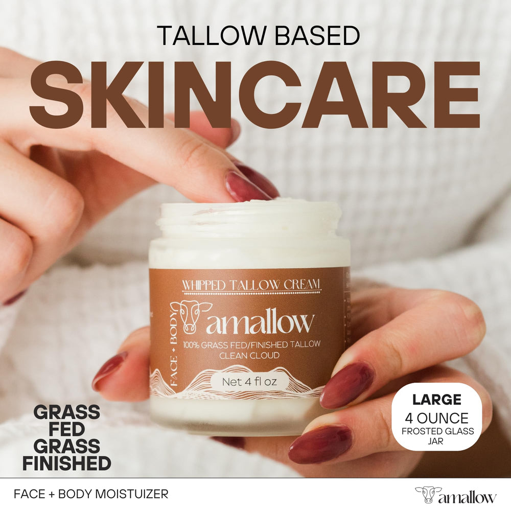 Amallow whipped moisturizer applied to skin for nourishment.