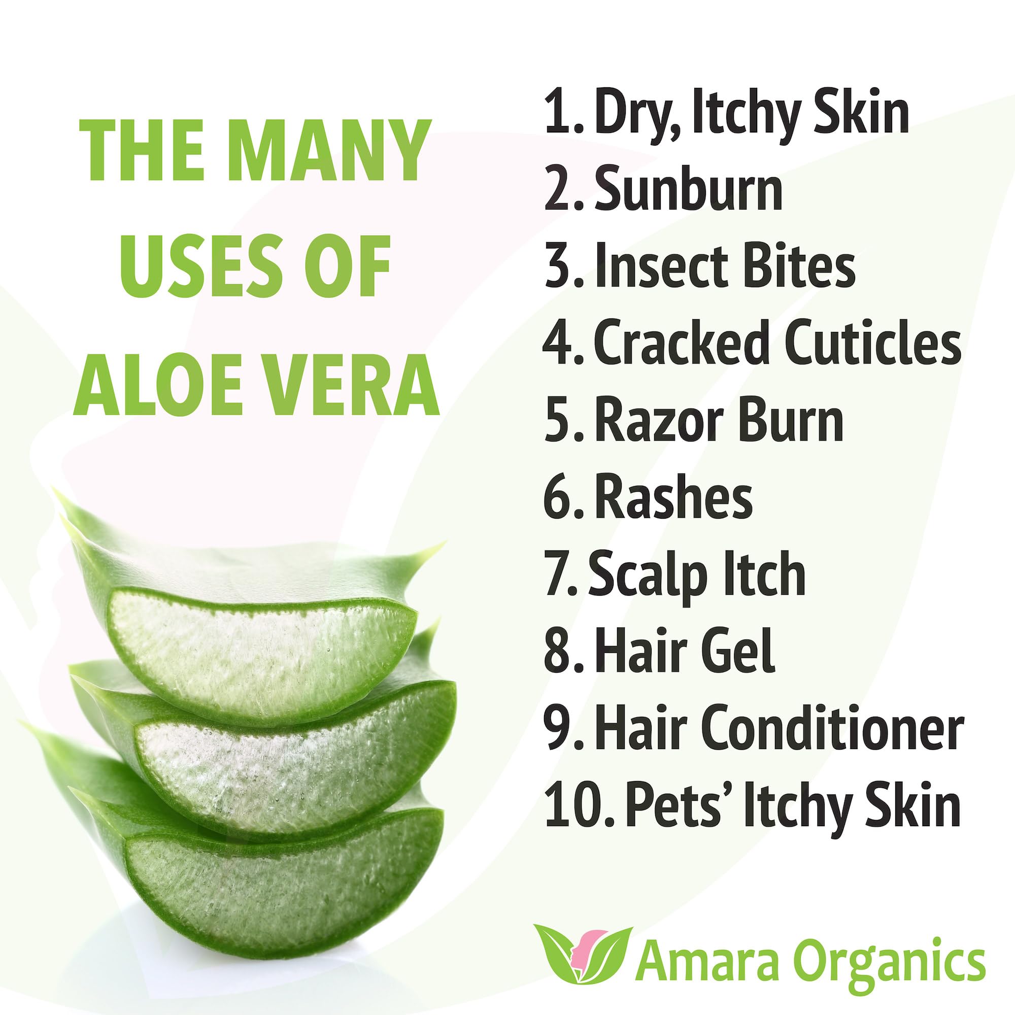 Amara Beauty Aloe Vera gel with natural color variation, still soothing for skin.
