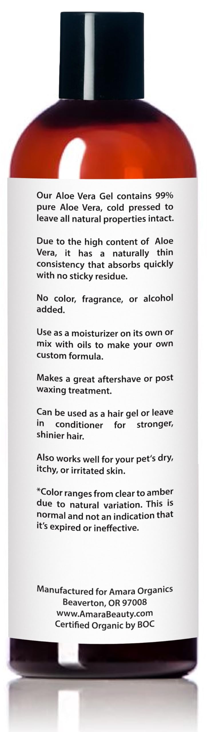 Amara Beauty Aloe Vera gel for skin care and DIY essential-oil mixes.