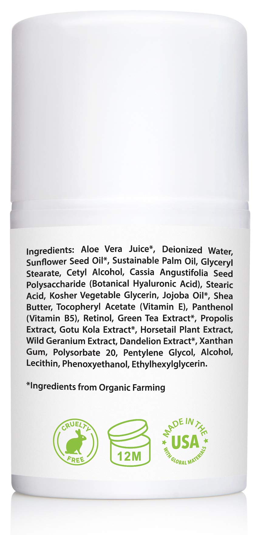 Amara Beauty Retinol Cream ingredients panel highlights paraben- and fragrance-free formula.
