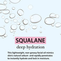 Amara Beauty Squalane Oil face application delivers lightweight hydration.