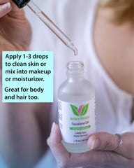 Amara Beauty Squalane Oil moisturizes hair and smooths ends.