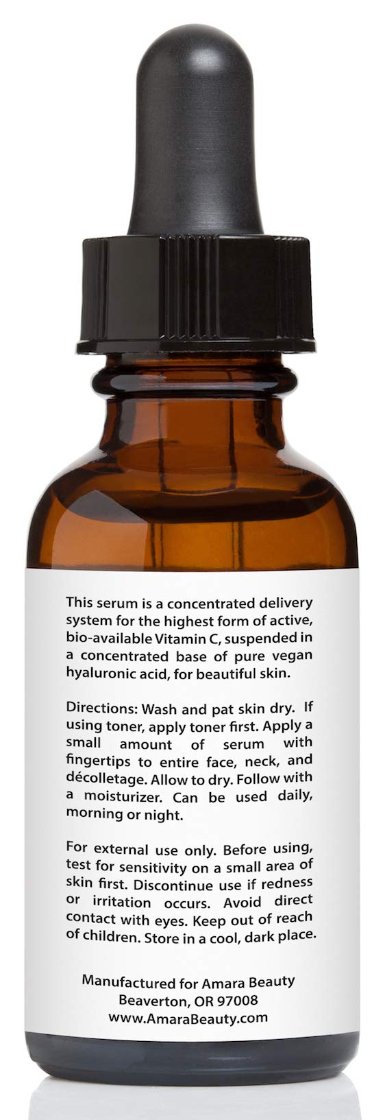 Close-up of Amara Beauty Vitamin C Serum texture showing fast-absorbing hydration