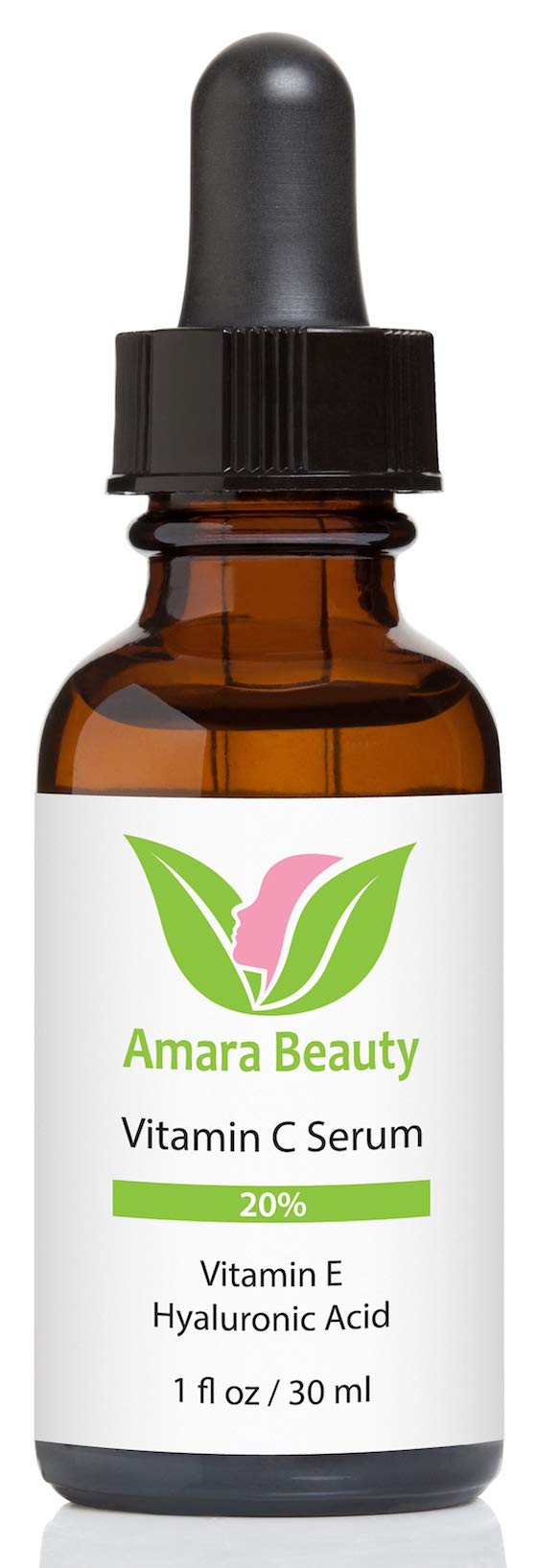 Amara Beauty Vitamin C Serum amber bottle close-up highlighting clean ingredients