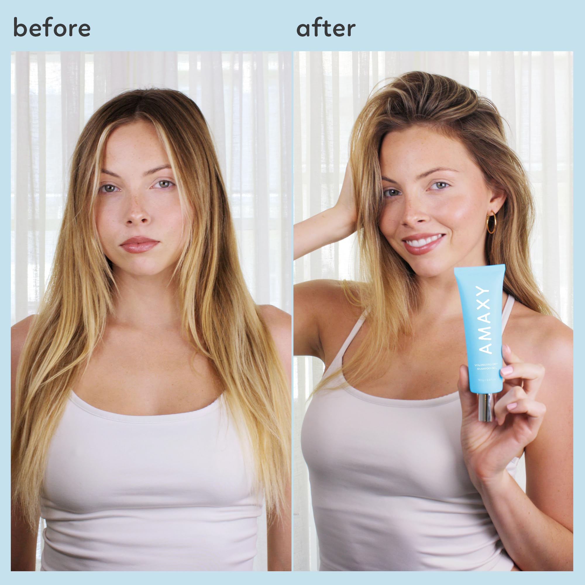 AMAXY Wet Dry Shampoo Gel natural ingredients label emphasizes scalp-friendly care