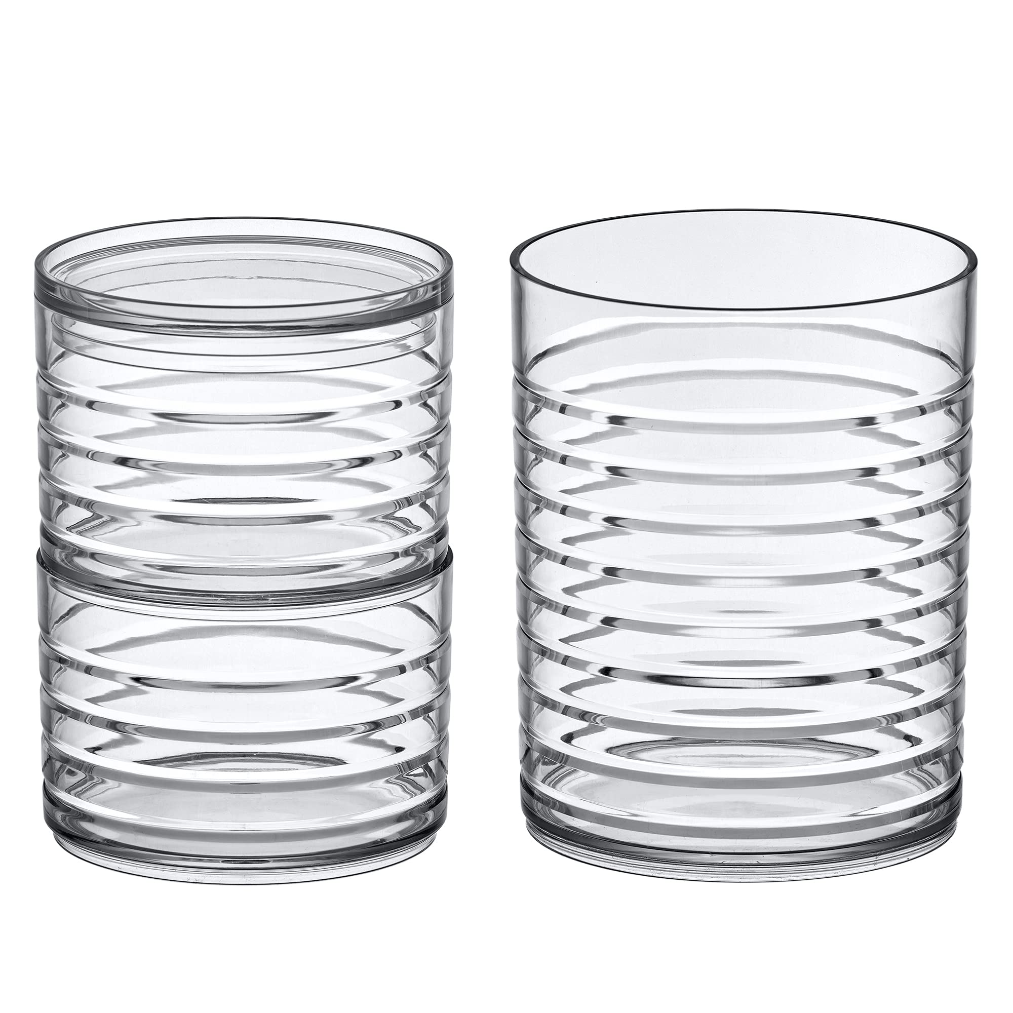 Amazing Abby Intrigue crystal-clear design adds modern elegance to the space.