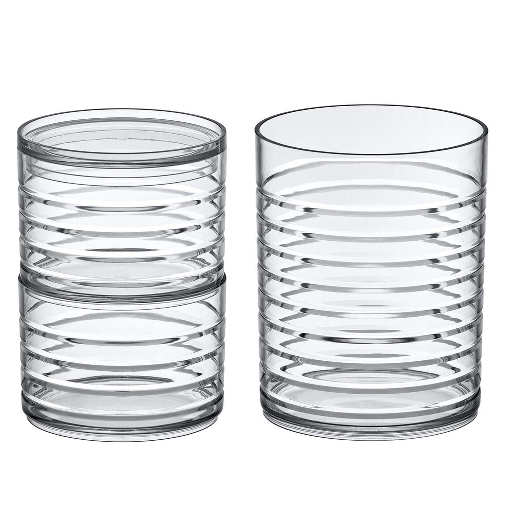 Amazing Abby Intrigue crystal-clear design adds modern elegance to the space.
