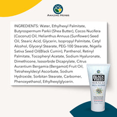 Amazing Herbs Black Seed Miracle Skin Cream vitamin E oil blend close-up for skin nourishment.