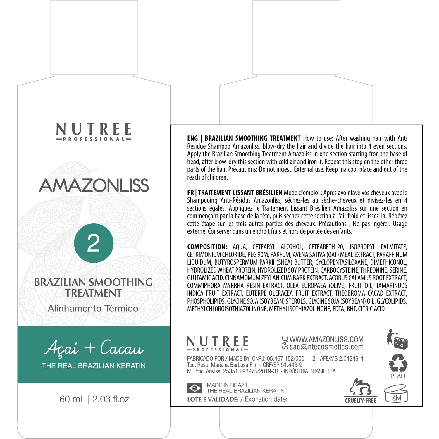 Amazonliss keratin bottle closed emphasizes compact storage and travel readiness.