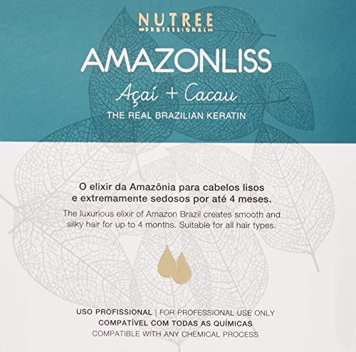 Amazonliss keratin kit box front highlights all-in-one home styling solution.