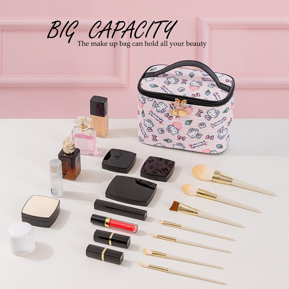 AmBealla cosmetic bag interior shows brush compartment