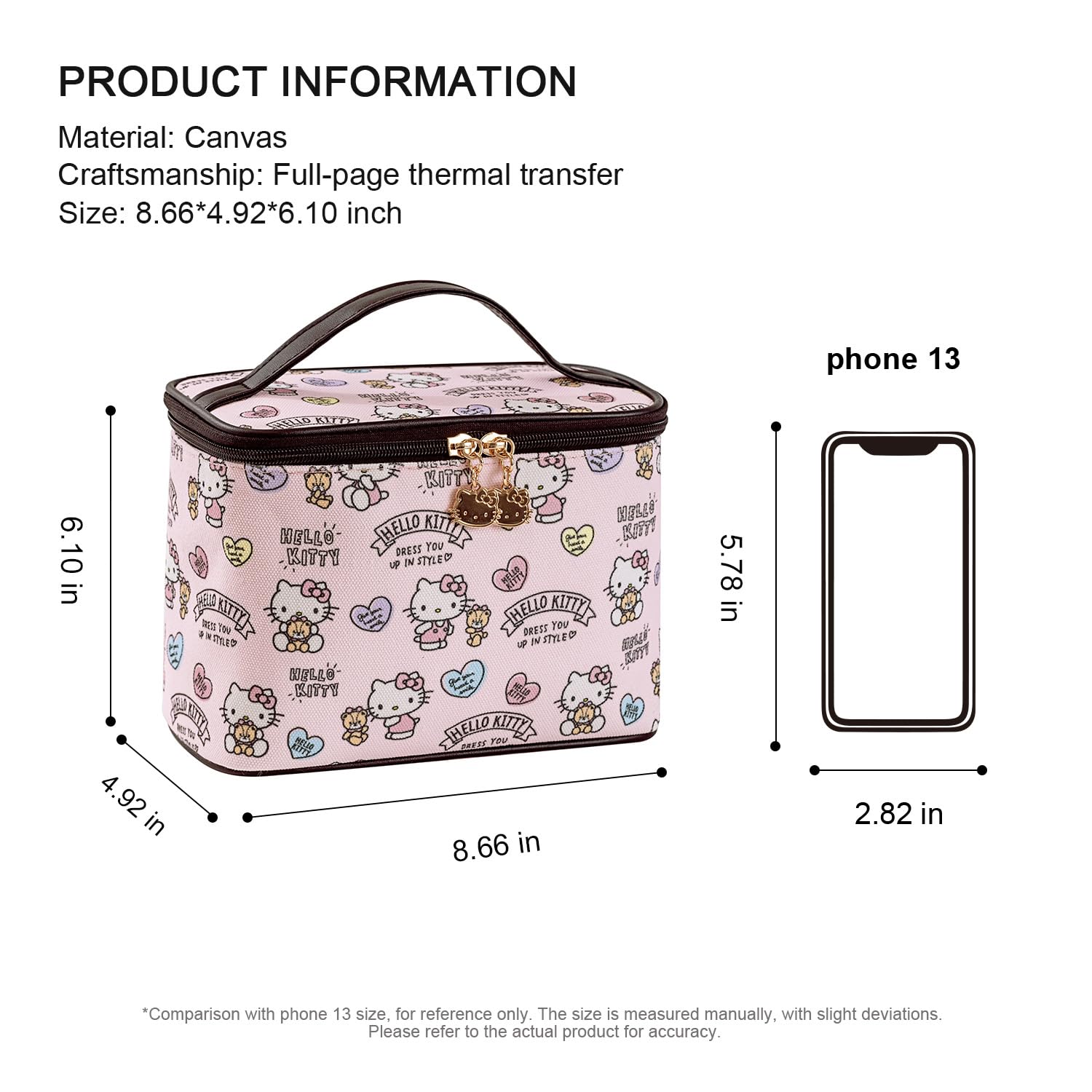 AmBealla cosmetic bag with cute cat head zipper for easy access