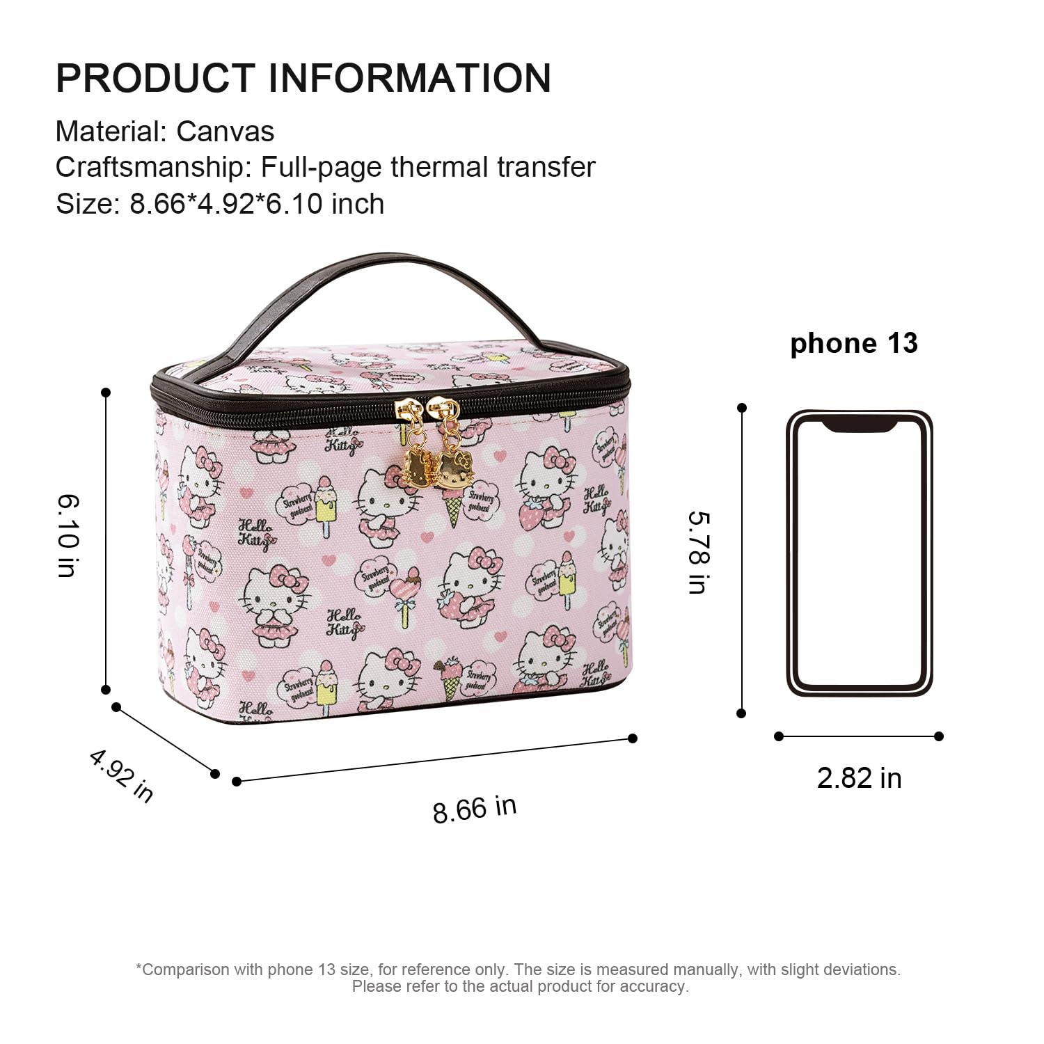 AmBealla cosmetic bag cat-head zipper adds cute, secure access
