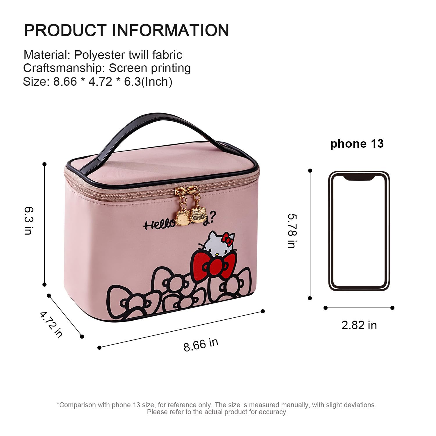 AmBealla makeup bag lightweight design ideal for luggage on trips