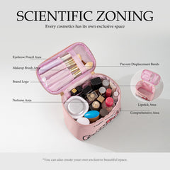 AmBealla makeup bag side pocket stores lipstick and jewelry securely