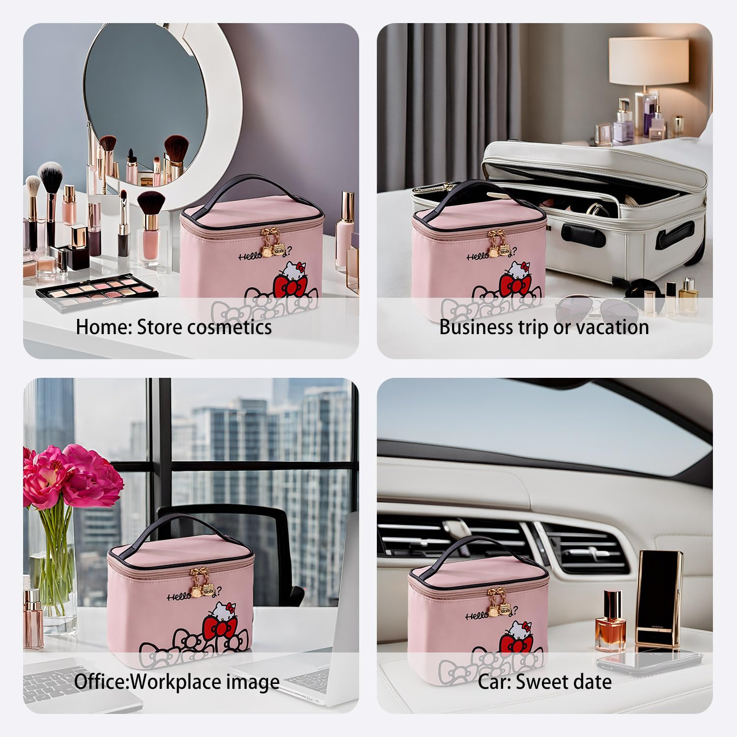 AmBealla makeup bag dimensions 8.7 by 4.7 by 6.3 inches