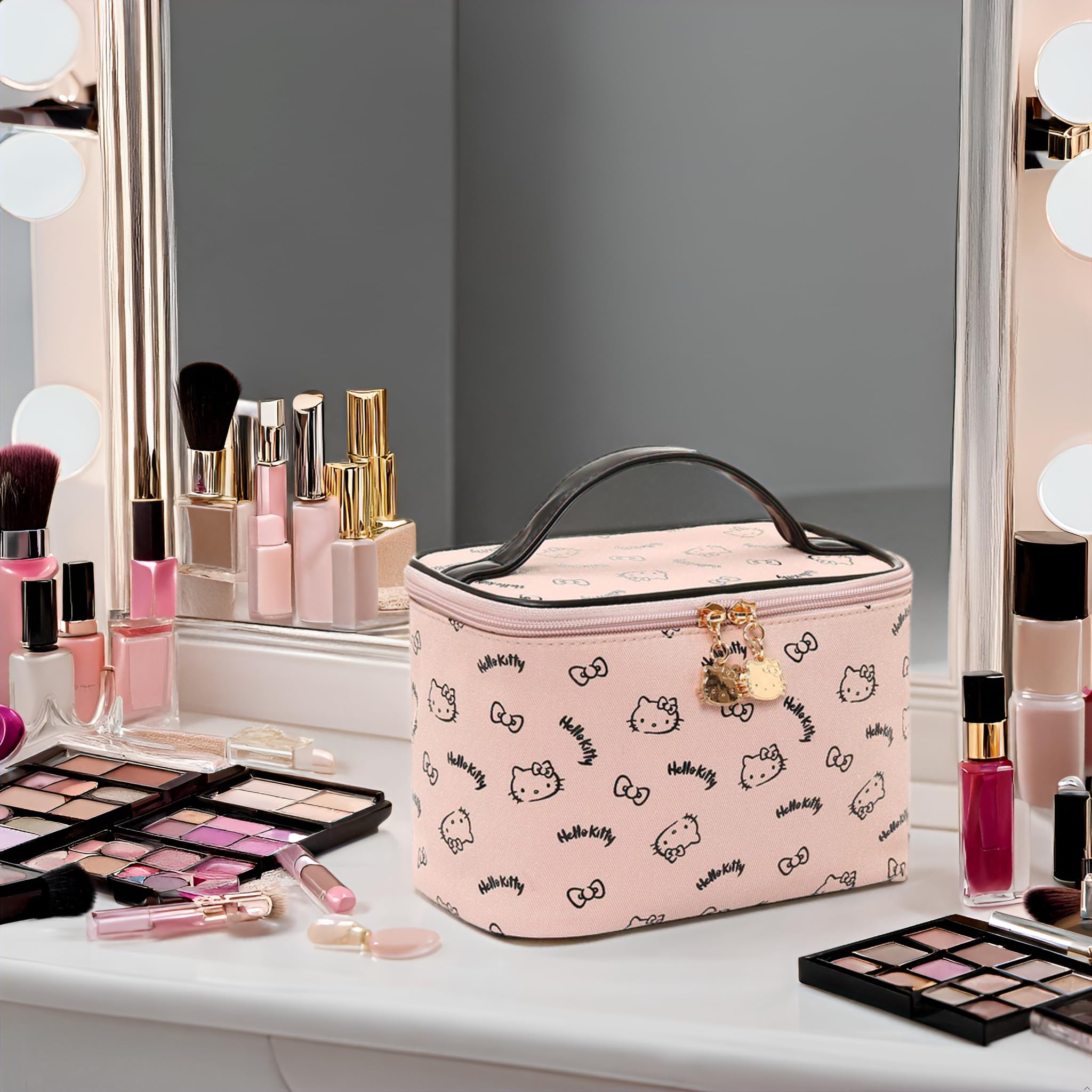 AmBealla makeup bag brush holder keeps brushes organized