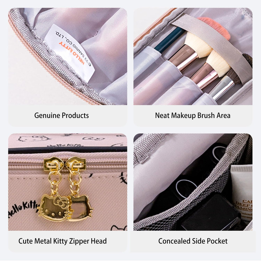 AmBealla pink kitty-print cosmetic bag adds cheerful style