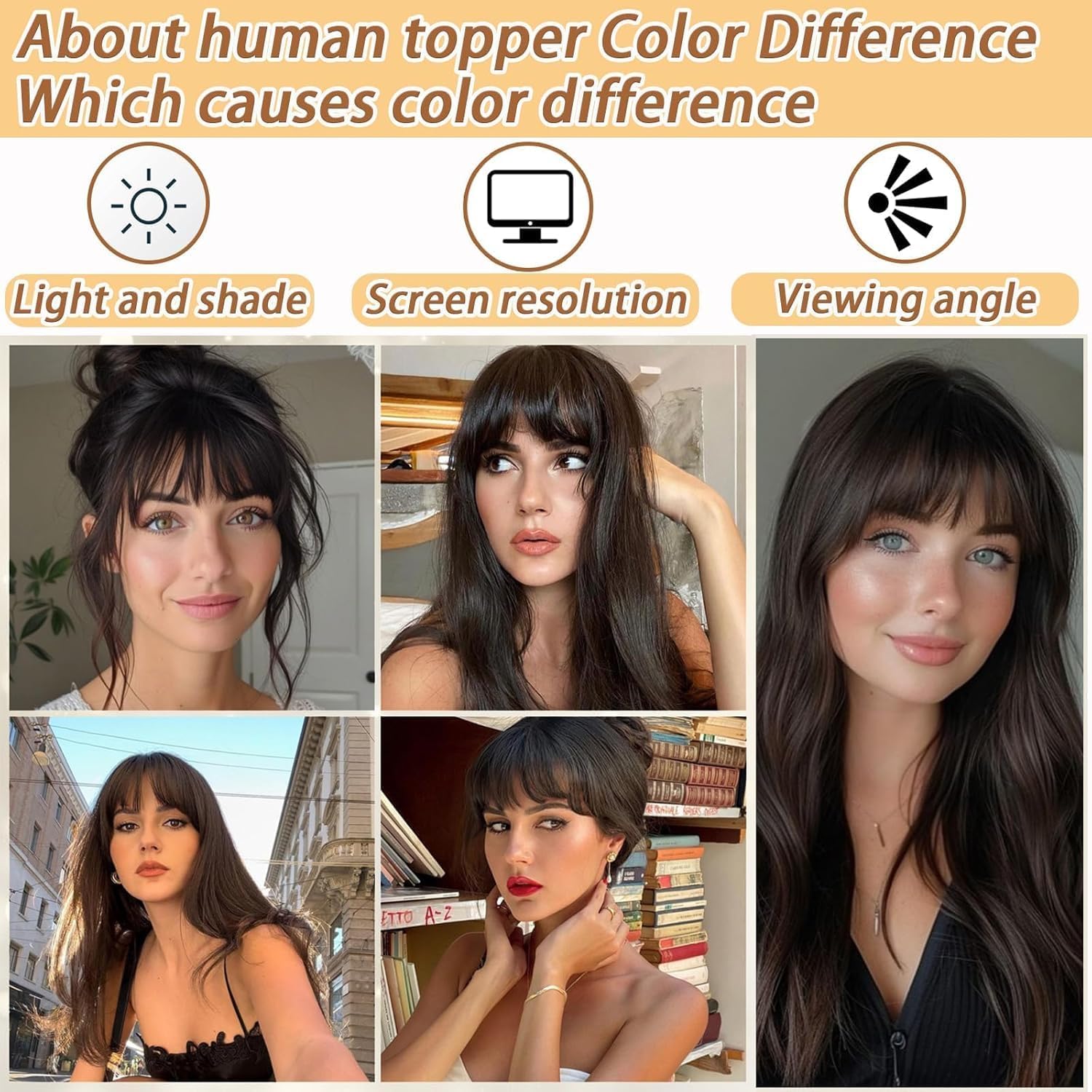 Amchoice black color topper delivers a natural look that blends with own hair.