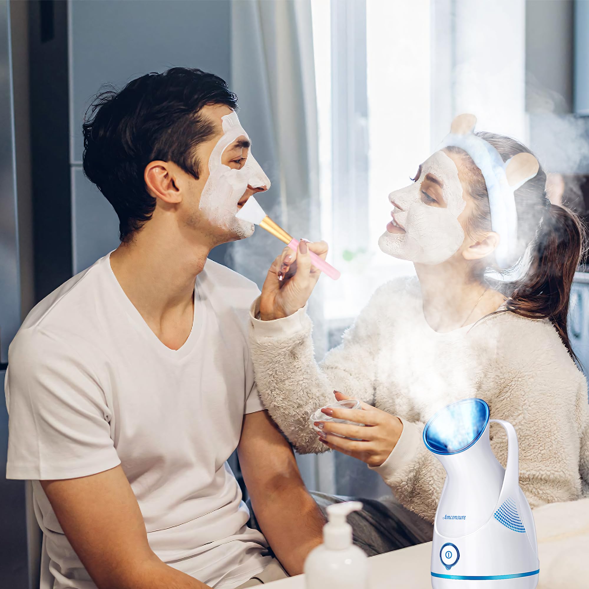 Amconsure nano-ionic steam highlights hydration and gentle cleansing