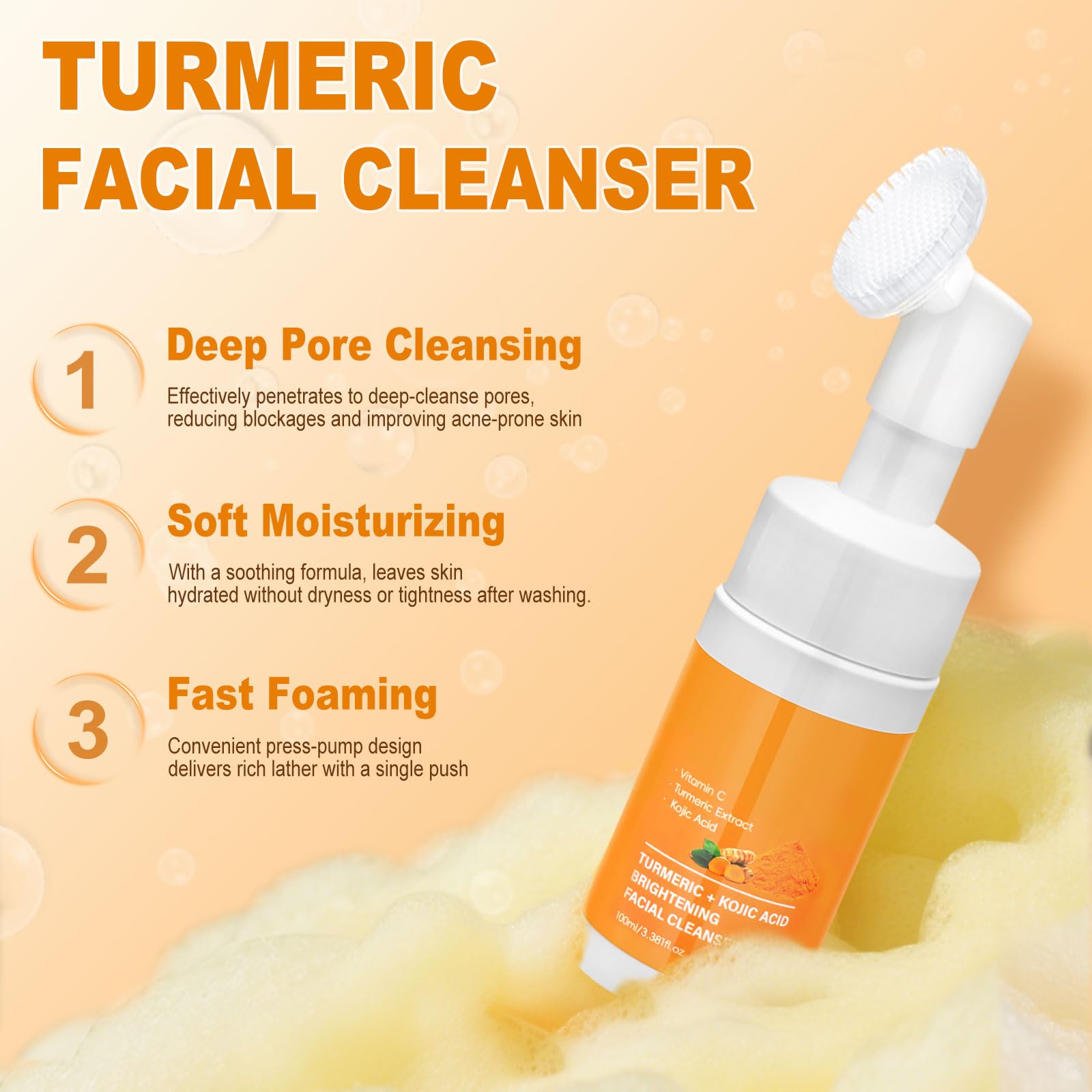 Amdele Turmeric Cleansing Pads in use for precise daily exfoliation