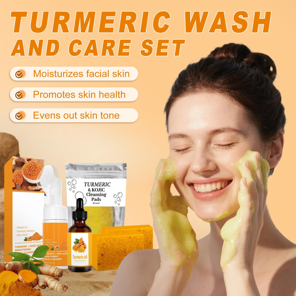 Amdele Turmeric Foaming Cleanser foam showing rich lather for deep cleansing