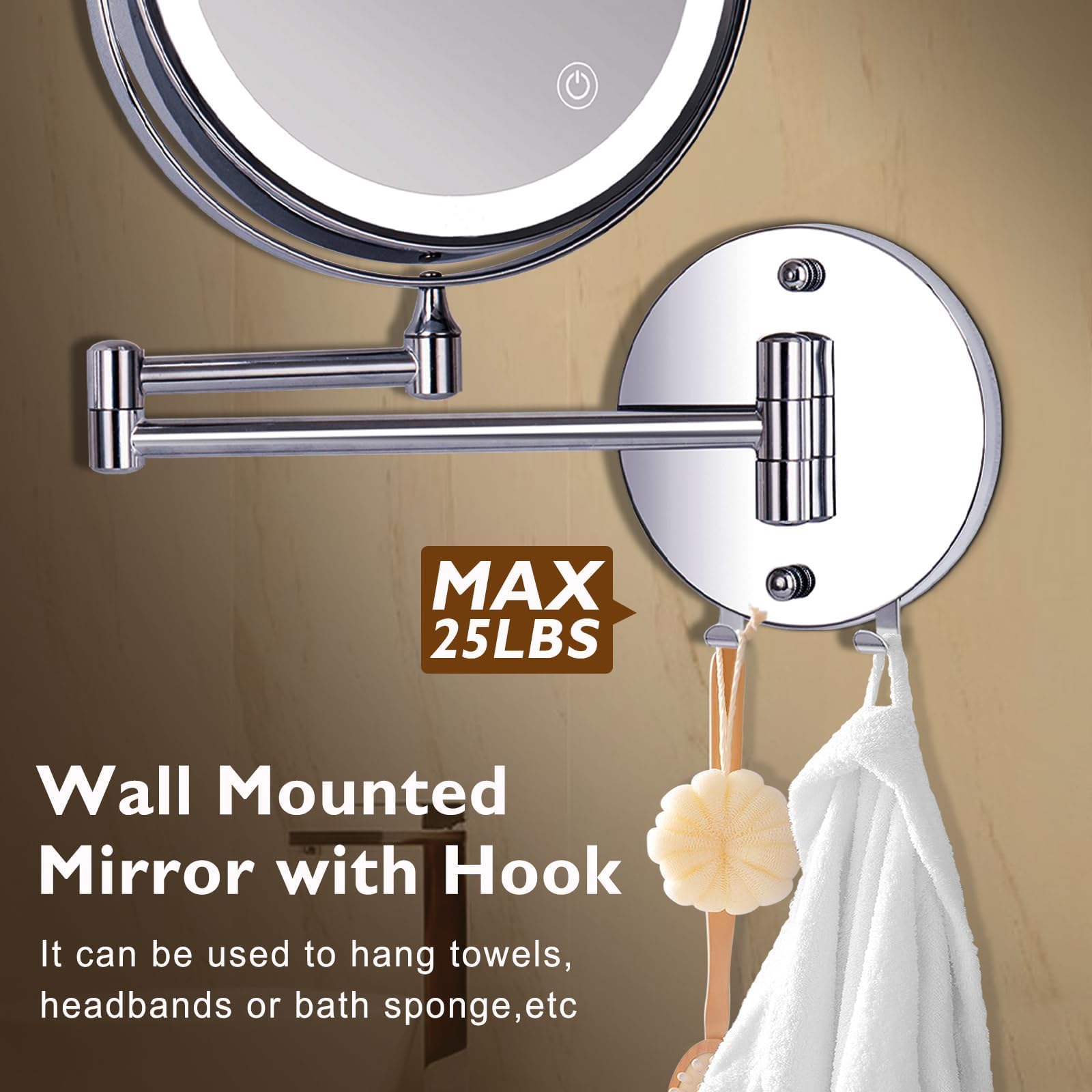 Amelar 360° swivel with extendable arm offers flexible angle adjustments.