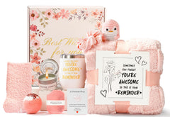 AmeLeis self-care gift basket pink, ideal for birthdays and celebrations.
