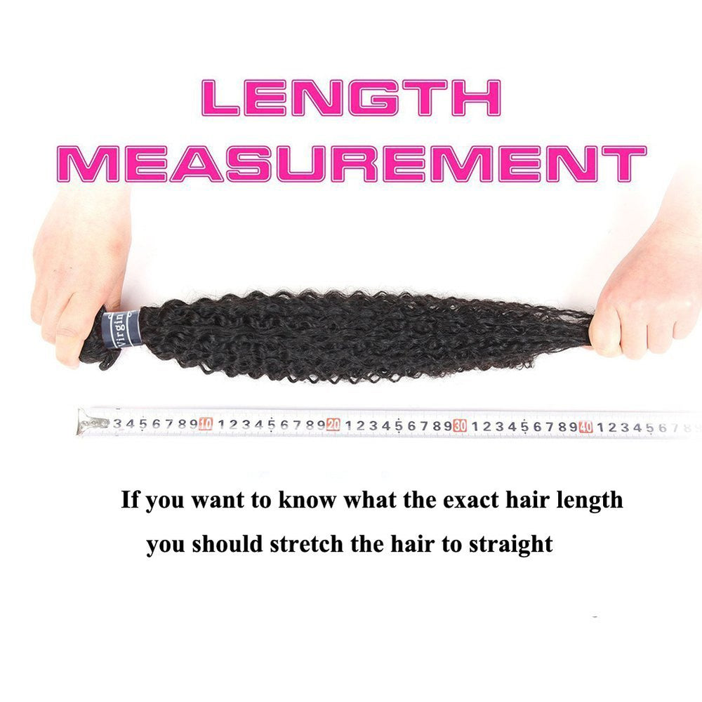 Amella Hair virgin Brazilian kinky curly bundle shown in natural black