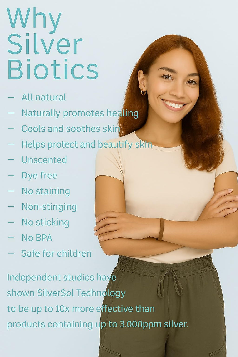 American Biotech Labs Silver Biotics gel label close-up emphasizing safety and quality.