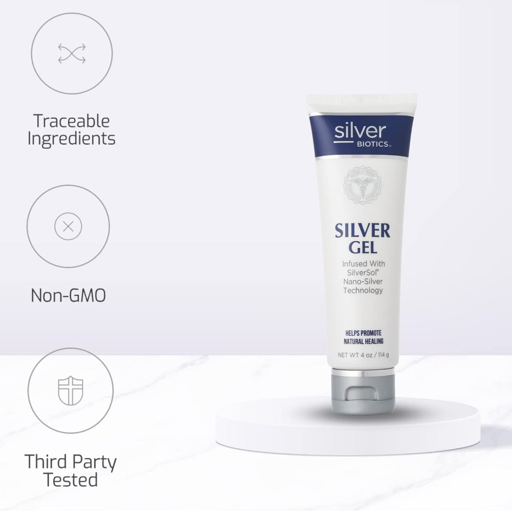 American Biotech Labs Silver Biotics gel pack of 2 bottles for convenient skincare.