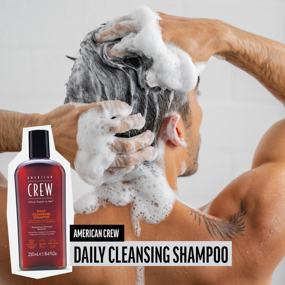 American Crew Citrus Mint fragrance drops emphasize invigorating aroma and scalp refreshment.