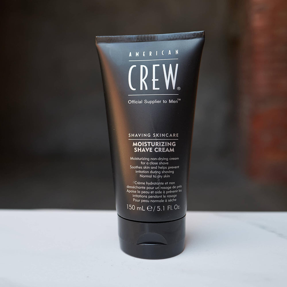 American Crew close-up of skin with cream ready for shaving.