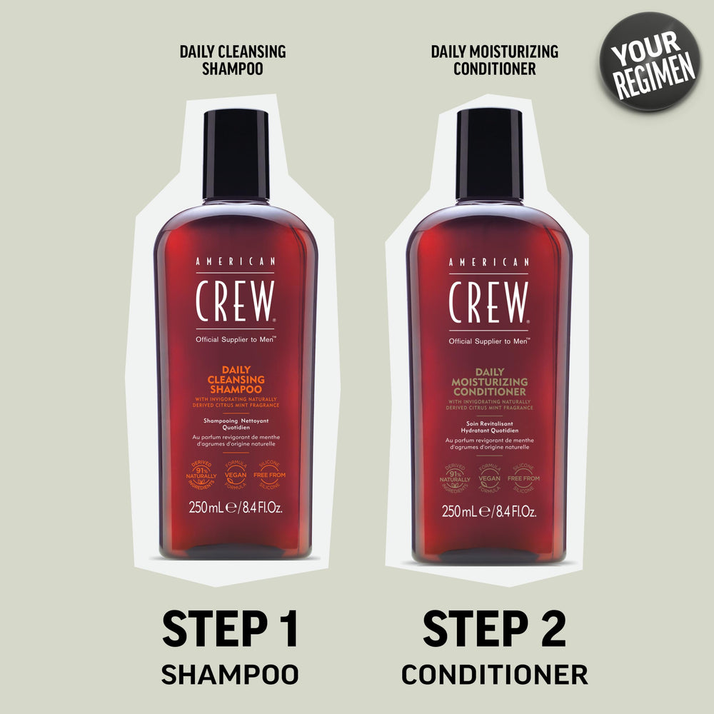 American Crew conditioner softens hair, easing styling and improving manageability.