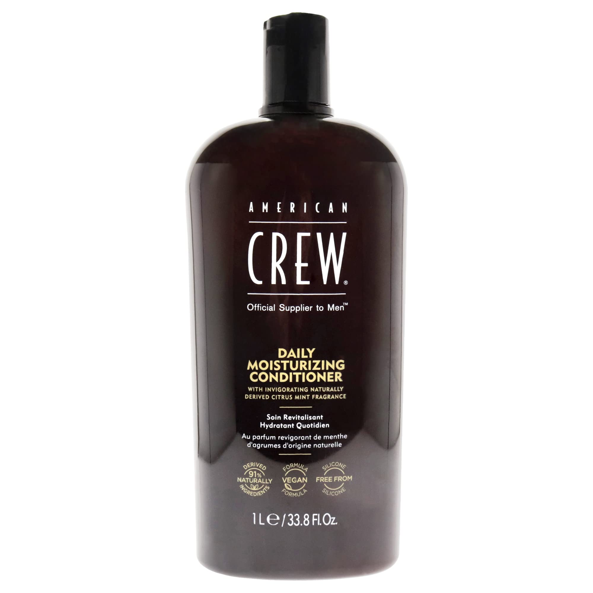 AMERICAN CREW Daily Conditioner bottle detangles hair with lightweight moisture.