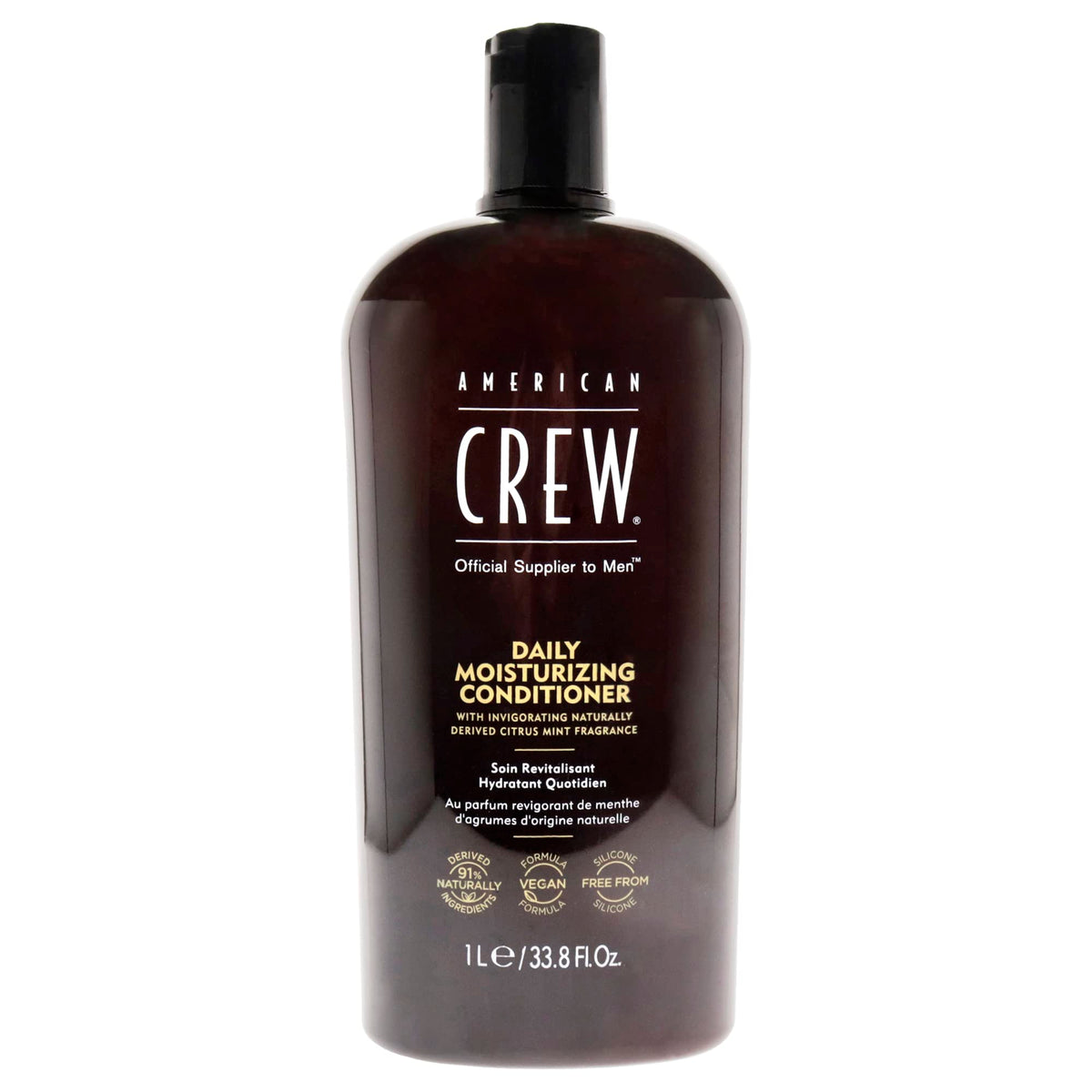 AMERICAN CREW Daily Conditioner bottle detangles hair with lightweight moisture.