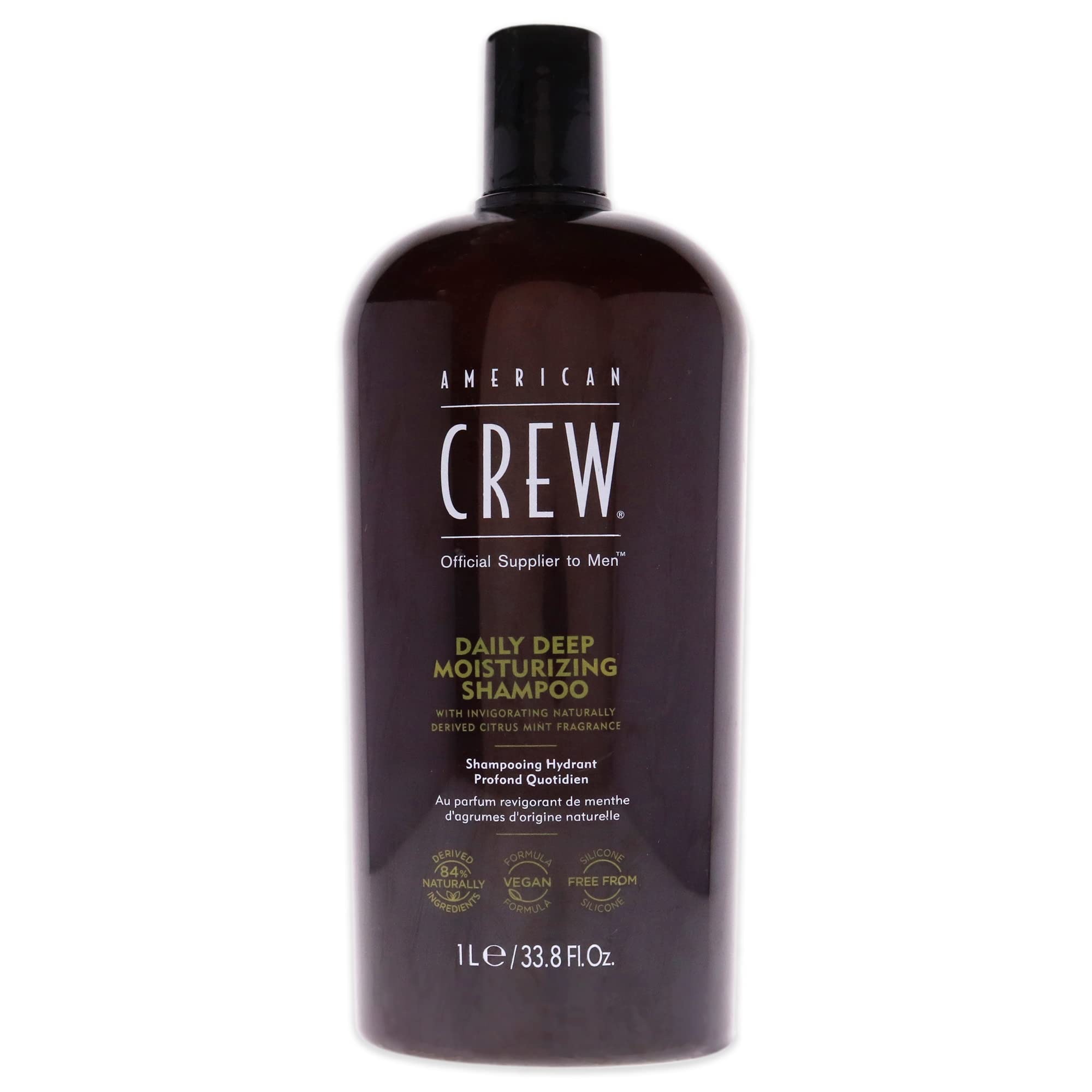 American Crew Daily Moisturizing Shampoo bottle shown for daily cleansing and soft hair