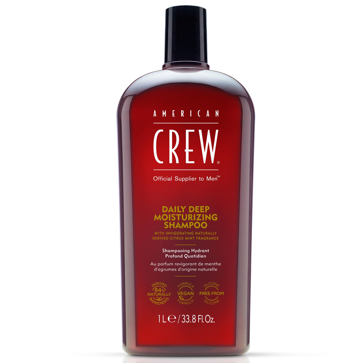 American Crew Deep Moisturizing Shampoo bottle front view for daily hydration.