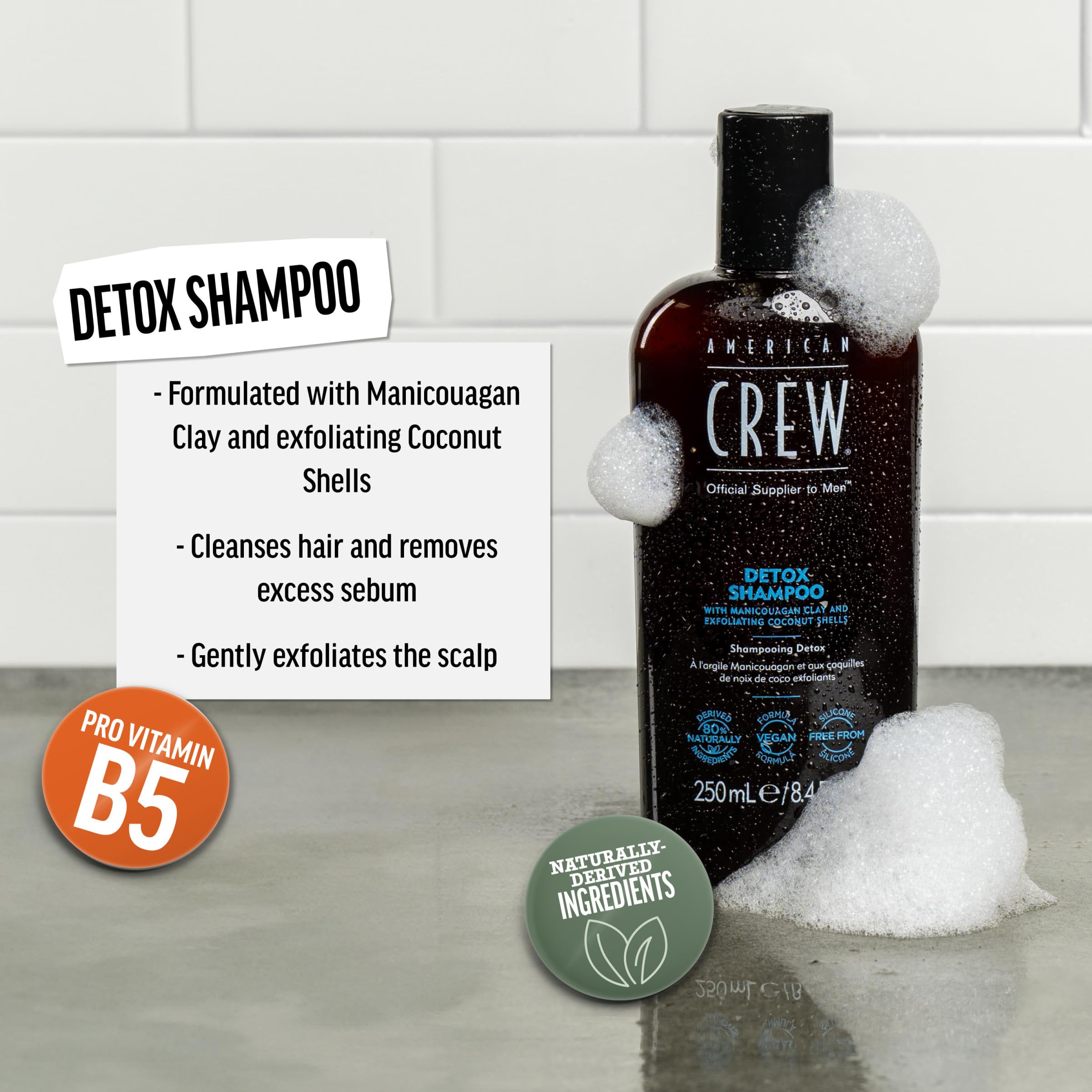 American Crew Detox Shampoo Citrus Mint fragrance provides a refreshing wash experience