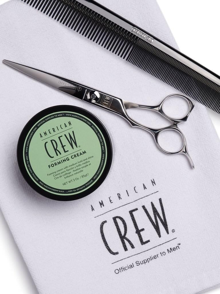 American Crew Forming Cream application closeup demonstrates easy styling and pliable hold.