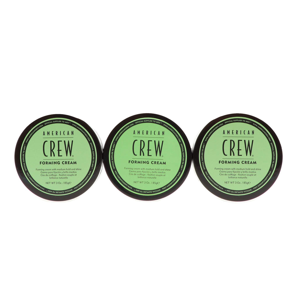 American Crew Forming Cream jar application demonstrates pliable hold for versatile styling.