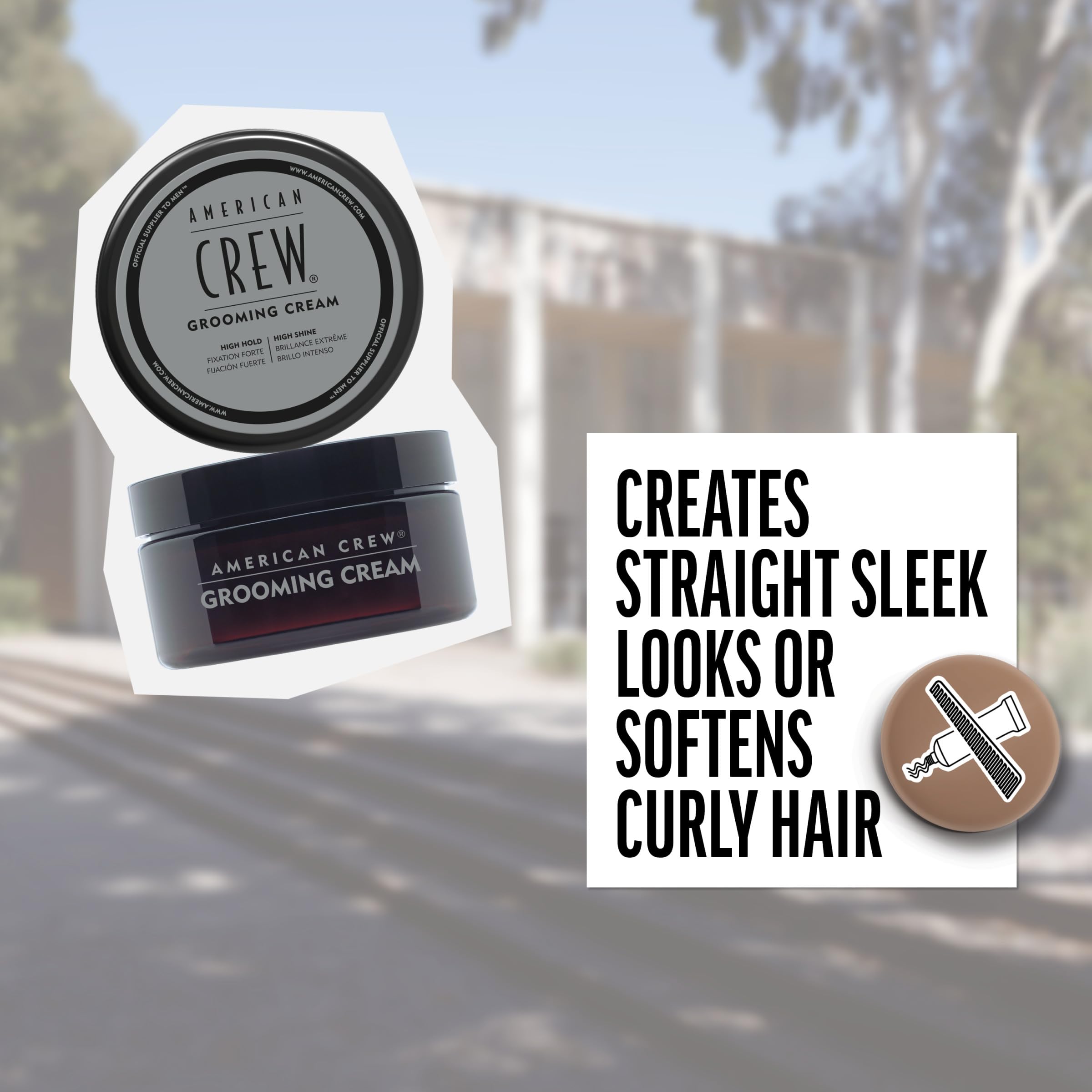 American Crew Grooming Cream applied to hair showing texture and shine.