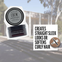 American Crew Grooming Cream applied to hair showing texture and shine.