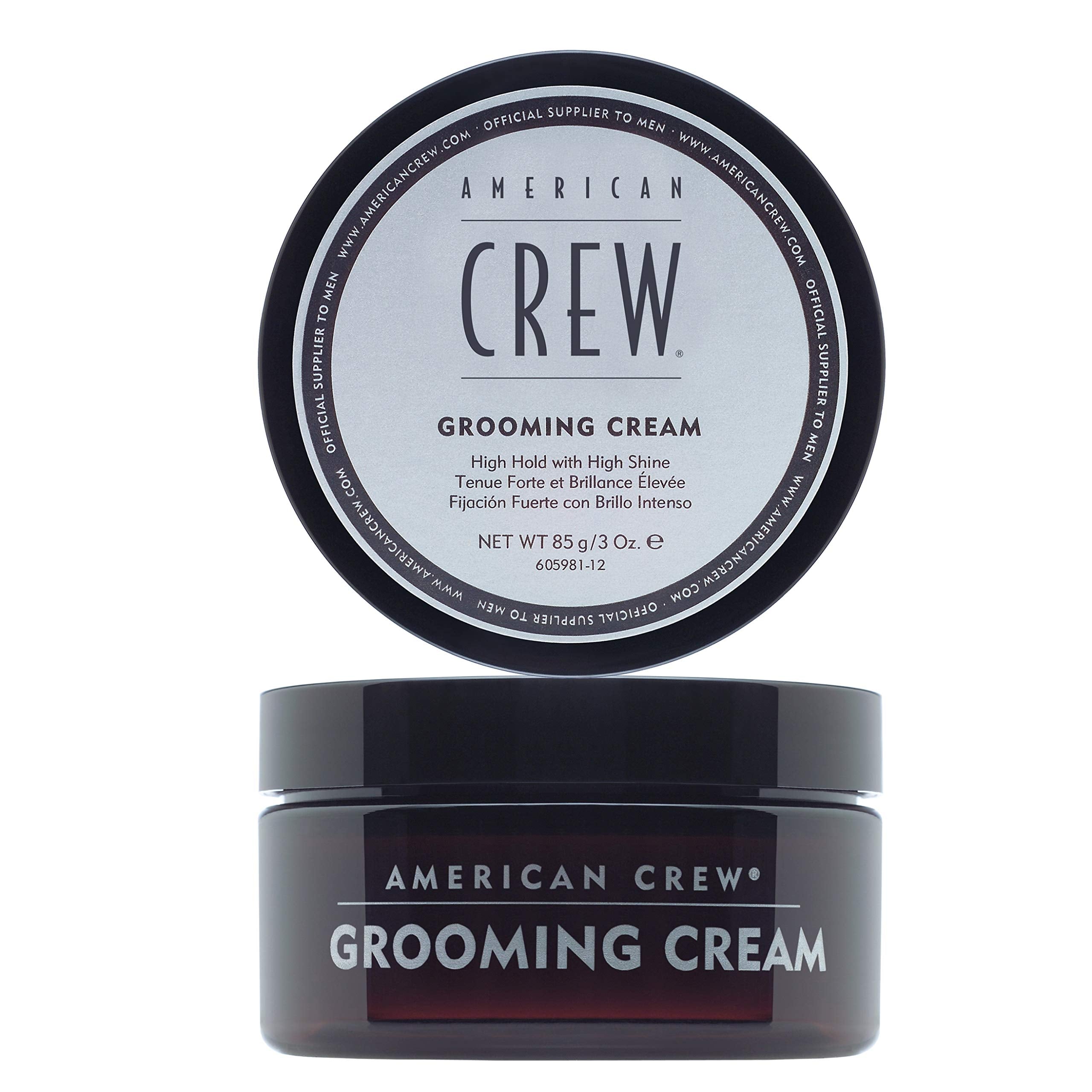 American Crew grooming cream two-pack bottles on display for sleek high-hold styles.
