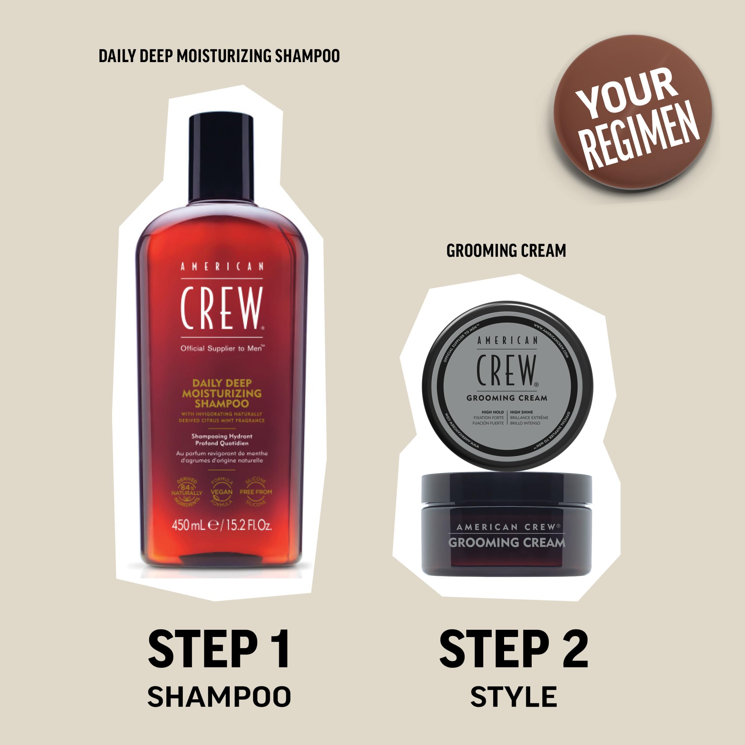 American Crew Grooming Cream packaging on display for purchase.