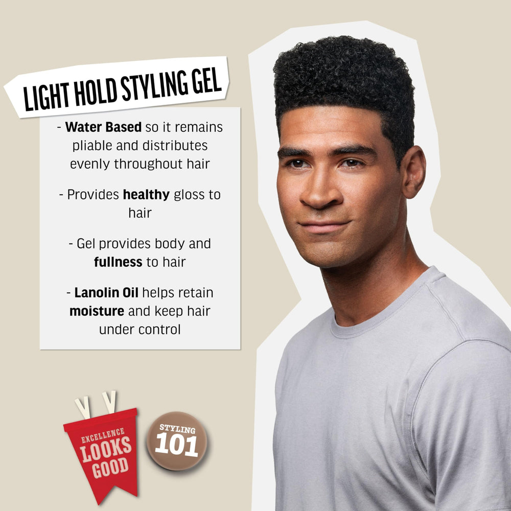 American Crew Hair Gel apply-towel-dried-hair demonstrates easy styling for textured, frizz-free finishes.