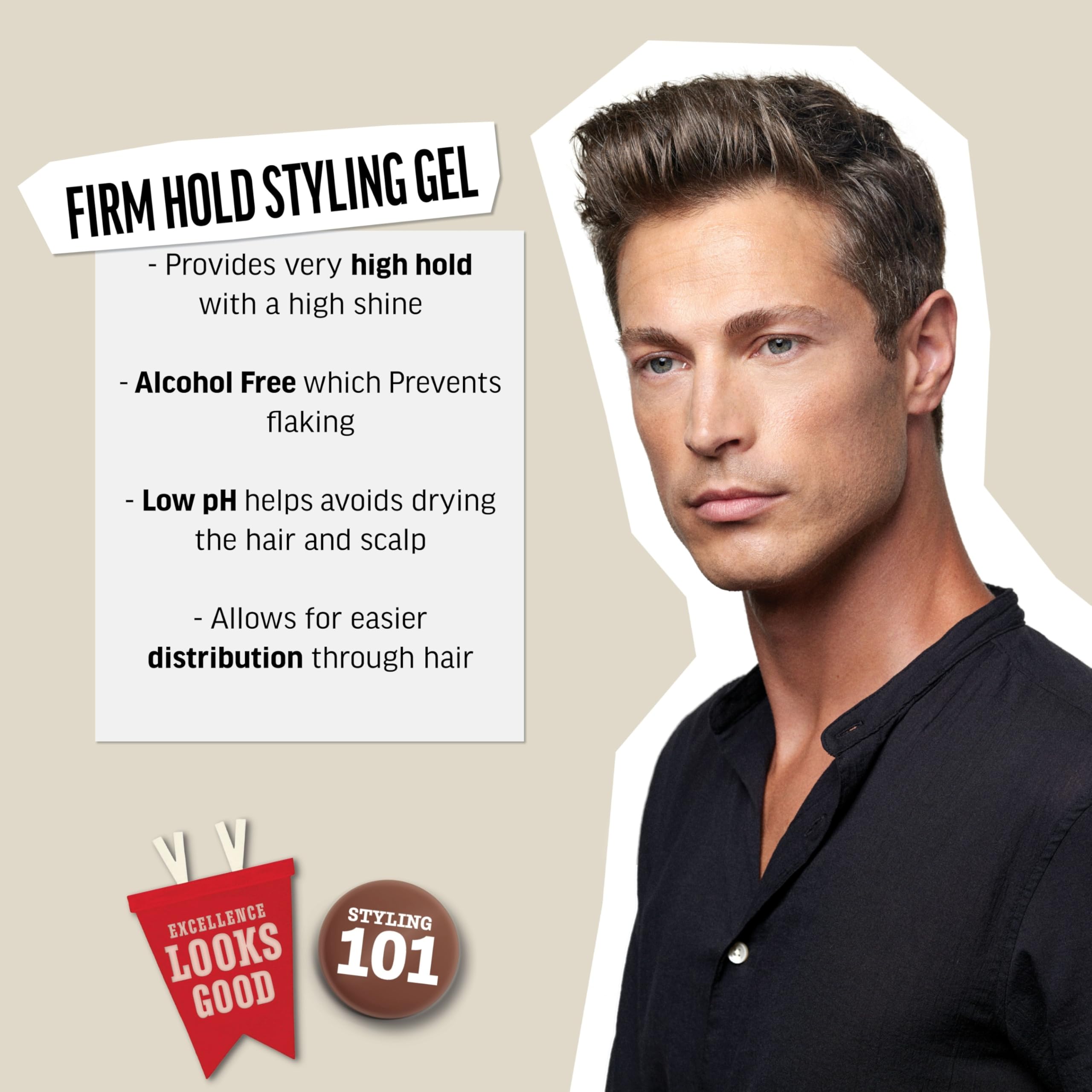 American Crew Hair Gel high shine finish for polished look