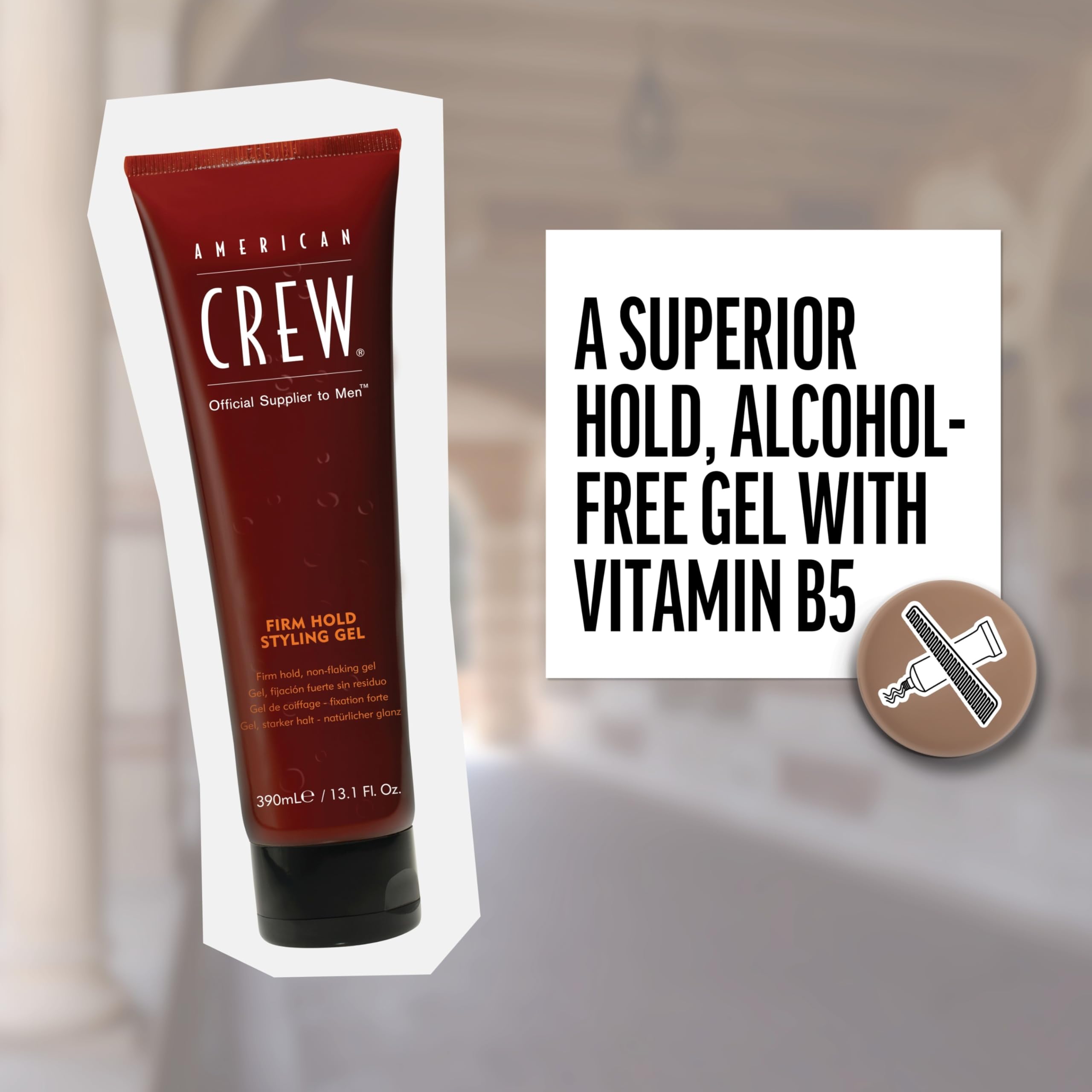 American Crew Hair Gel towel-dried hair application for easy styling