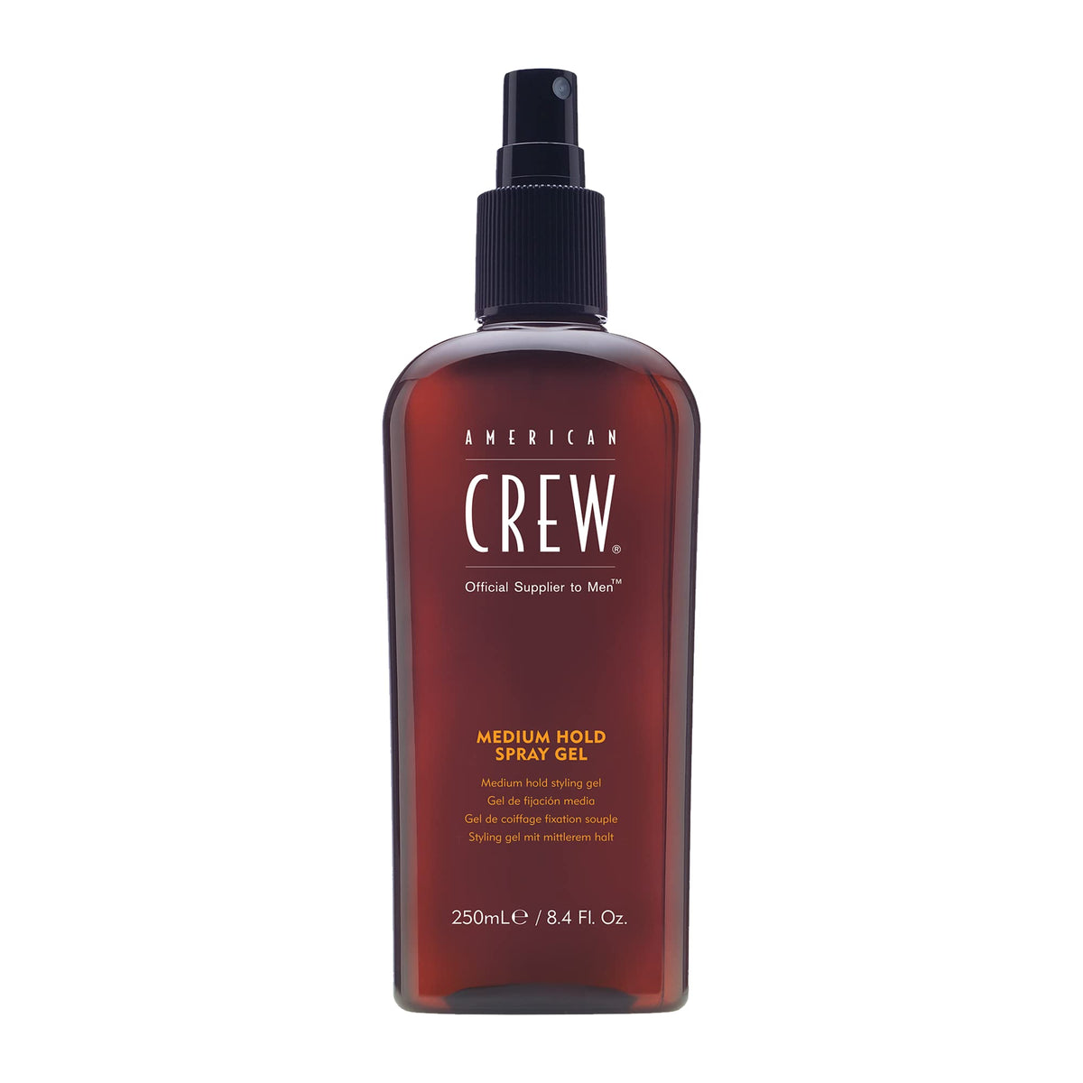 American Crew Medium Hold Spray Gel bottle for natural-looking men’s styling